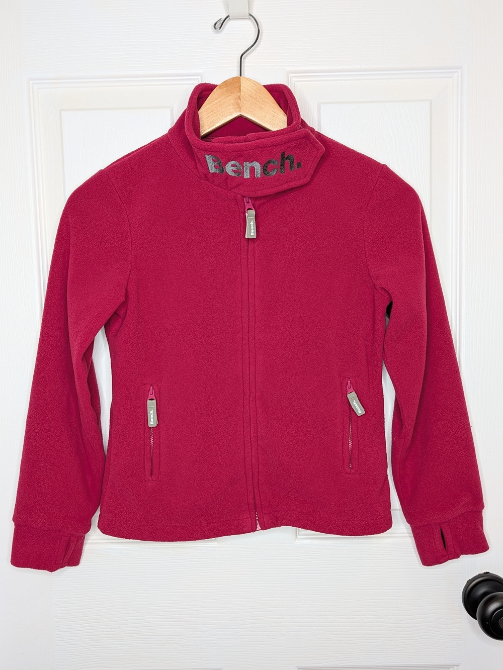 Bench Girls Fuscia Pink Fleece Jacket High Collar Size 9-10 Cozy